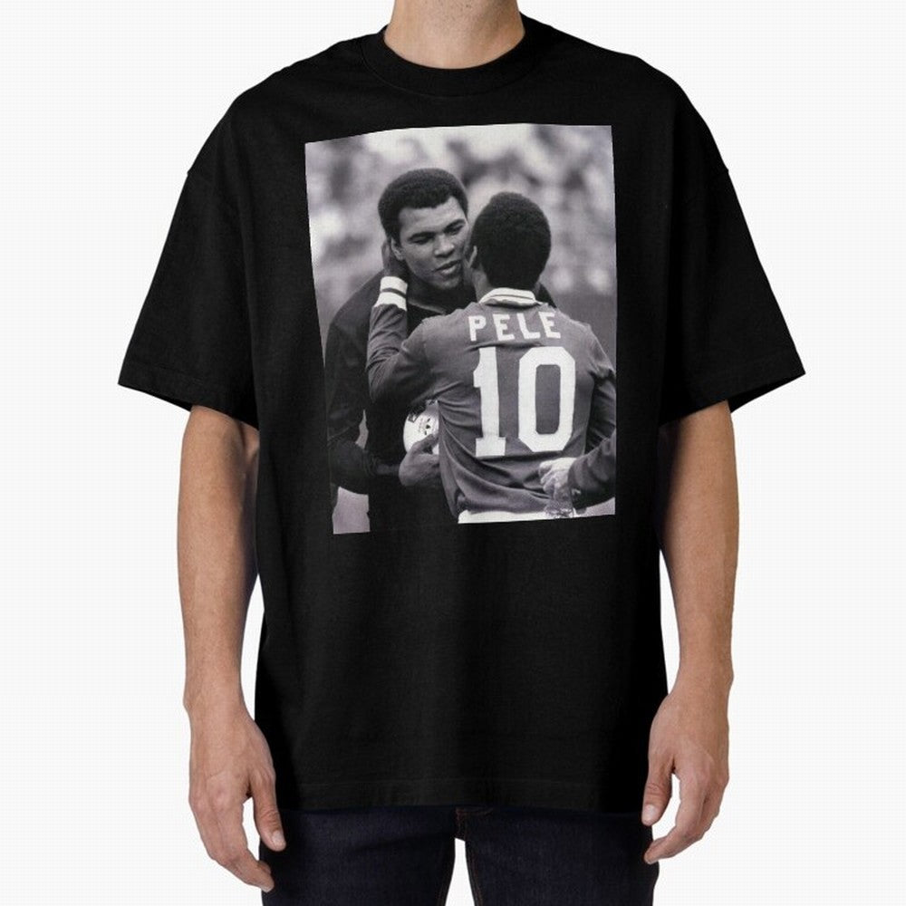 The Boxing Legend Meet The Football Legend Poster Oversized T-Shirt Remember Match Day Hype around FIFA World Cup 2026 Group Stage, Messi, Neymar and Mbappe, Netherlands, Match Day Excitement, Supporter Culture, Golden Goals and Global Football