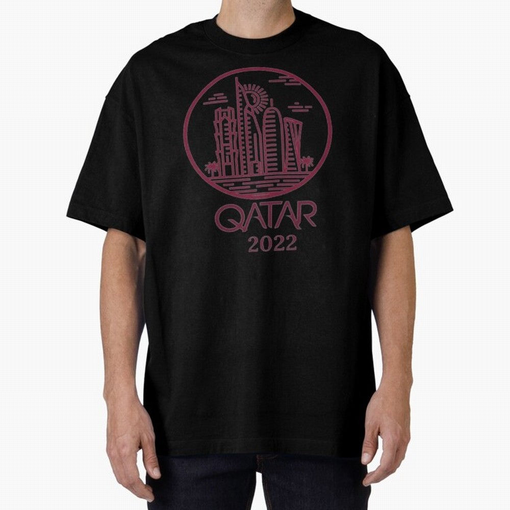 Qatar Welcome Oversized T-Shirt Discover Match Day Hype around FIFA World Cup 2026 USA Canada Mexico, CR7, England, Stadium Chants, National Pride, Trophy Dreams and Unforgettable Football Memories; Ideal for Football Dads, Football Moms, Friends,