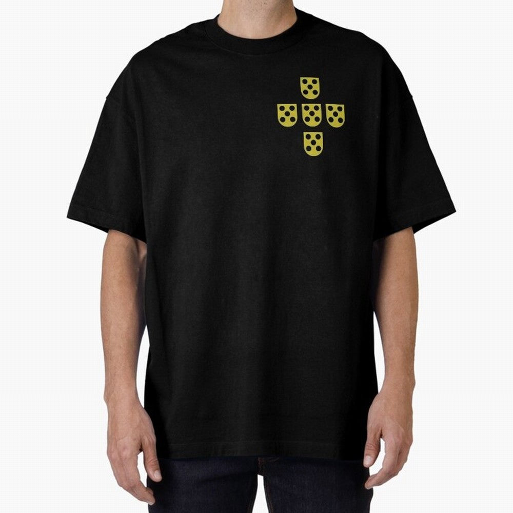 Golden Quinas Portugal Oversized T-Shirt Remember Iconic Moments from FIFA World Cup 2026 Filled with Neymar, Brazil Energy, Global Supporter Spirit, Legendary Goals, National Colors and Tournament Celebration; Built for Supporters Chasing Trophy