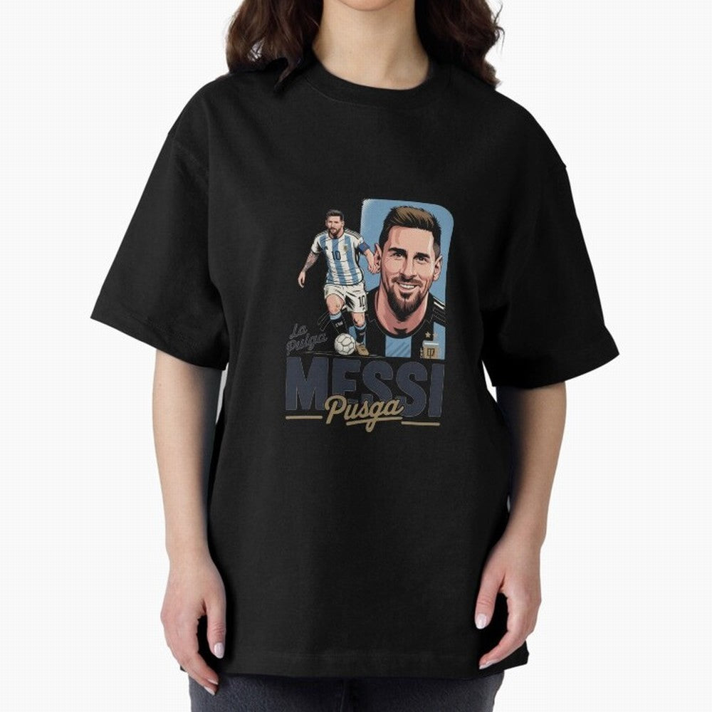 Lionel Messi Argentinian La Pulga Oversized T-Shirt Honor Football Greatness during the FIFA World Cup 2026 Journey through CR7 Highlights, Germany Pride, Match Day Excitement, Supporter Culture, Golden Goals and Global Football Passion; Made for