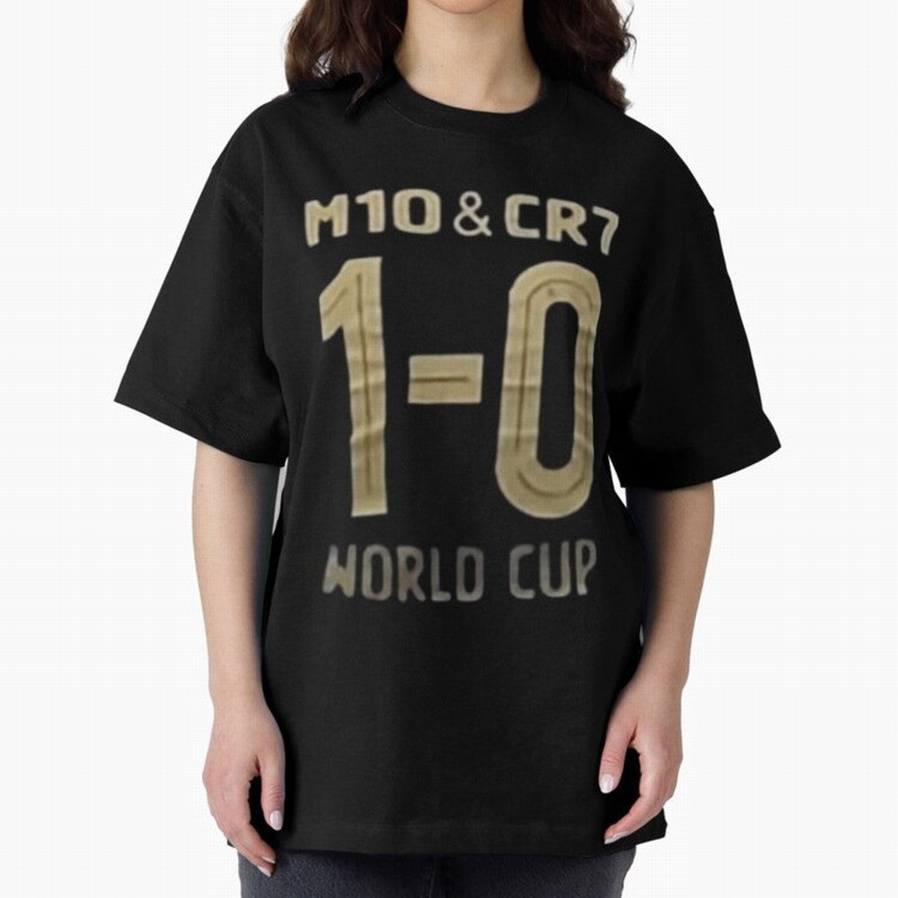 m10 and cr7 1-0 world cup football Classic T-Shirt Carry Global Football Passion for FIFA World Cup 2026, Connected to Messi, Brazil, Football Festival Excitement, Trophy Ambitions, Country Rivalries and Star Player Buzz; Perfect for Fans,