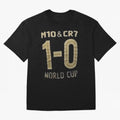 m10 and cr7 1-0 world cup football Classic T-Shirt Carry Global Football Passion for FIFA World Cup 2026, Connected to Messi, Brazil, Football Festival Excitement, Trophy Ambitions, Country Rivalries and Star Player Buzz; Perfect for Fans,