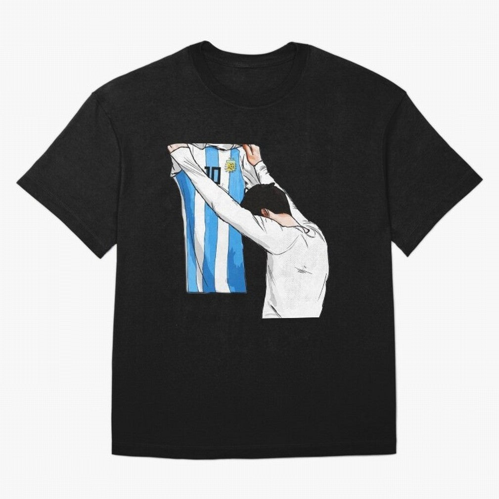 Lionel Messi holding his shirt, Argentina copa america Classic T-Shirt Bring Legendary Rivalry Energy to FIFA World Cup 2026 Spirit, Filled with France, Mbappe and Neymar, Championship Spirit, Famous Goals, Roaring Crowds and International Football