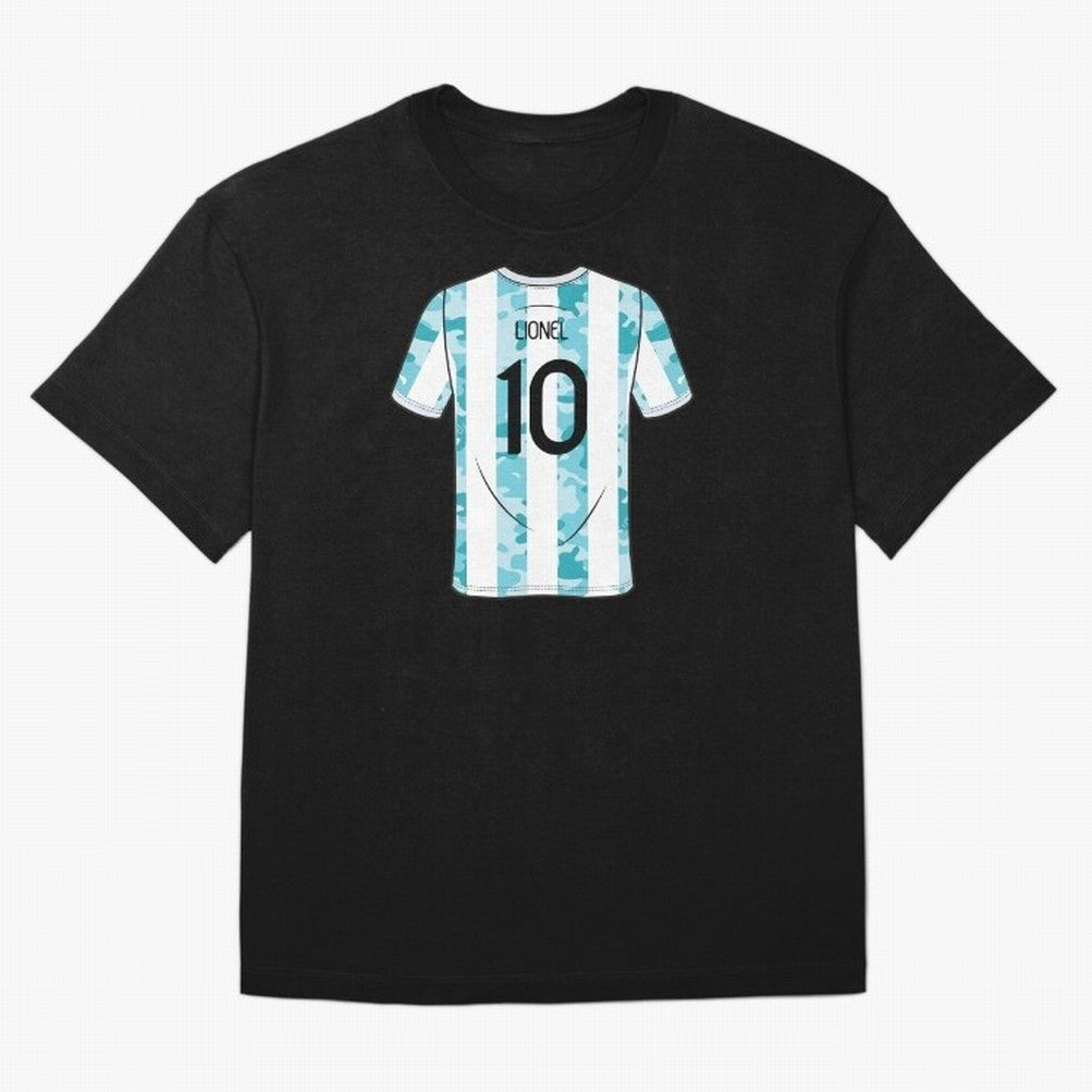 Jersey Illustration LeoMessi Classic T-Shirt Represent Global Football Passion for FIFA World Cup 2026 USA Canada Mexico, Driven by Mbappe and Neymar, Argentina and Brazil, Sports Nostalgia, International Competition, Famous Players and