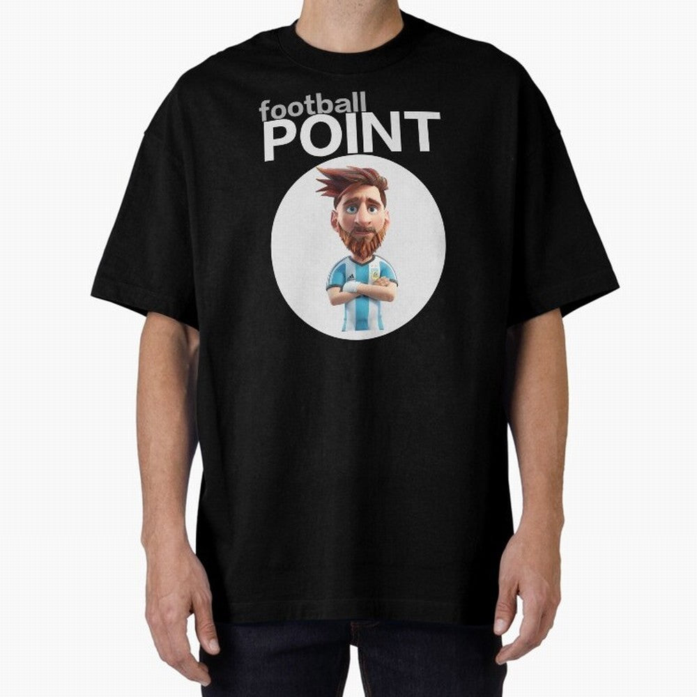 football POINT Oversized T-Shirt Stand with Global Football Passion for FIFA World Cup 2026, Capturing Cristiano Ronaldo, Portugal, Spain and Germany, Fan Favorite Moments, National Team Passion, Big Match Drama and Soccer History; Built for
