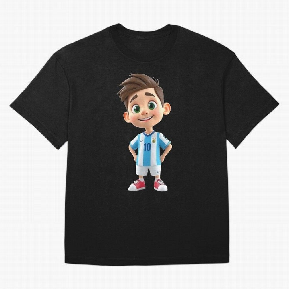 Lionel Messi Cartoon Classic T-Shirt Relive Legendary Nights from the FIFA World Cup 2026 USA Canada Mexico Journey through Messi Highlights, Argentina, France and Brazil Pride, Vintage Soccer Flavor, Modern Football Stars, National Flags and Final