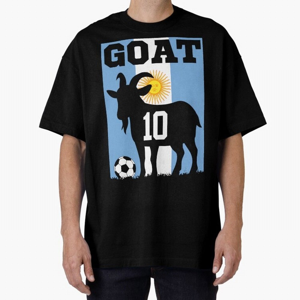 Argentina World Cup 2026 The Goat 10 Oversized T-Shirt Experience the Global Stage of FIFA World Cup 2026 Group Stage Centered on Mbappe and Neymar, England Energy, Supporter Pride, Iconic Celebrations, Legendary Names and Global Match Day Energy;