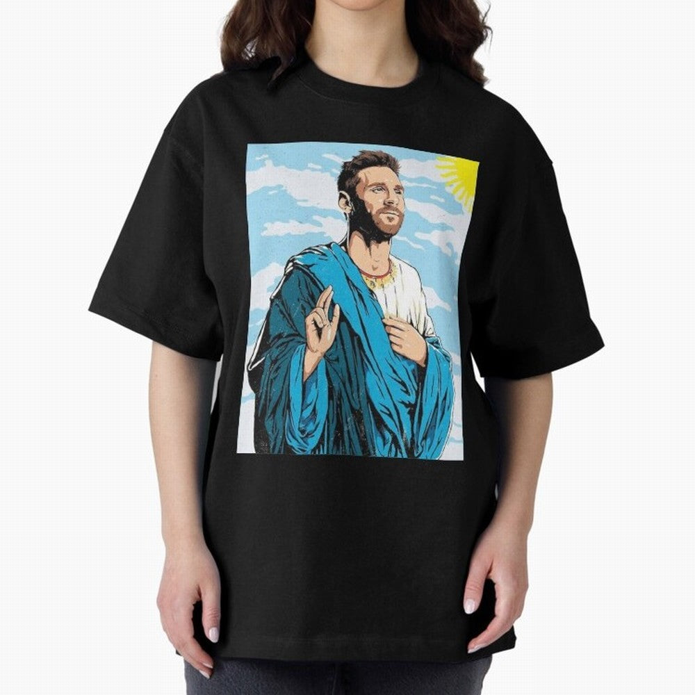 messi god Oversized T-Shirt Showcase FIFA World Cup 2026 for Fans of Cristiano Ronaldo, Haaland and CR7 and Brazil, Bringing Global Supporter Spirit, Legendary Goals, National Colors and Tournament Celebration; Made for Collectors Who Enjoy Iconic