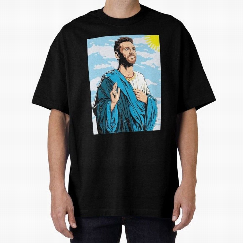 messi god Oversized T-Shirt Showcase FIFA World Cup 2026 for Fans of Cristiano Ronaldo, Haaland and CR7 and Brazil, Bringing Global Supporter Spirit, Legendary Goals, National Colors and Tournament Celebration; Made for Collectors Who Enjoy Iconic