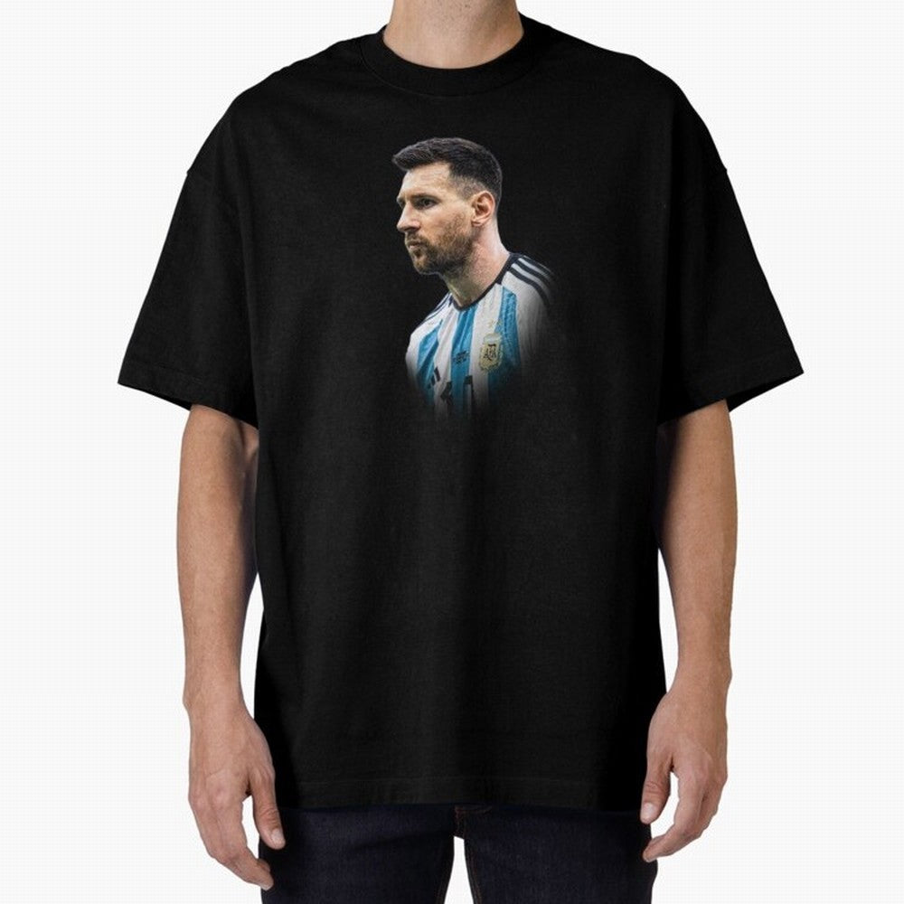 Lionel Messi Oversized T-Shirt Celebrate Rivalries and Pride in Match Day Hype around FIFA World Cup 2026, Cristiano Ronaldo, France and Portugal, Game Day Rituals, Football Legends, Country Pride and the Road to the Final; Ideal for Fans Who