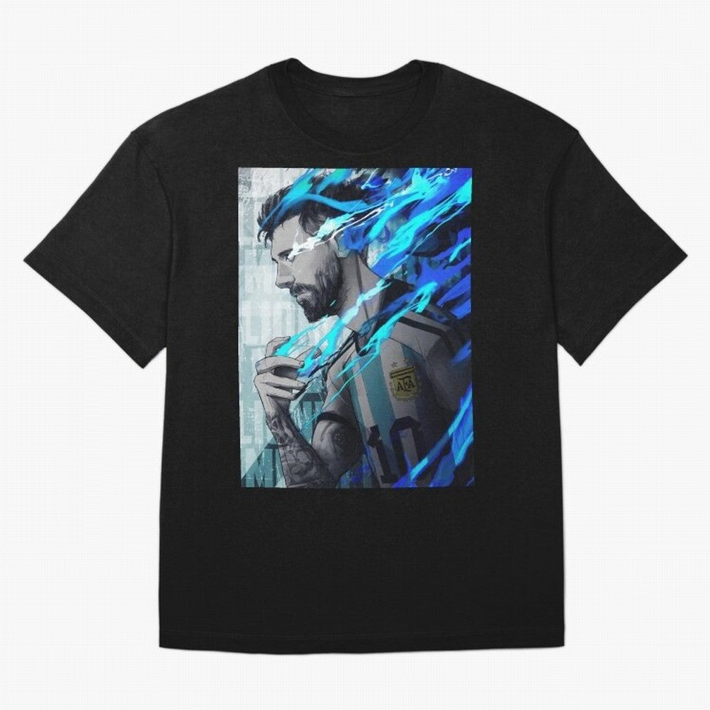 LIONEL MESSI NEW GOAL CELEBRATION ILLUSTRATION 2023 2024 Oversized T-Shirt Support Your Favorite Stars during FIFA World Cup 2026 Group Stage for Fans of Messi and Cristiano Ronaldo and Argentina, Bringing Championship Spirit, Famous Goals, Roaring