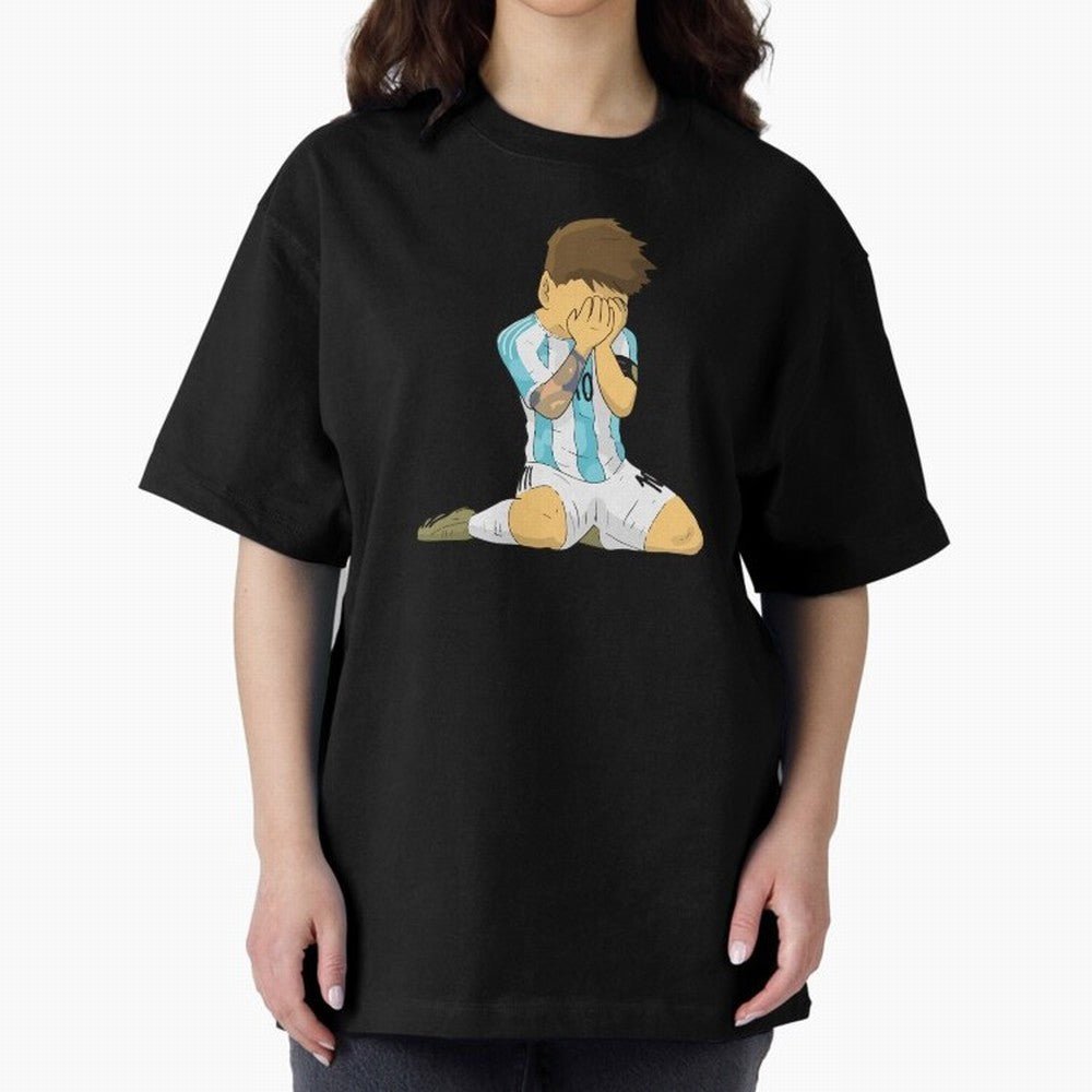 Messi Copa America Moment Oversized T-Shirt Bring a Champion Mindset to FIFA World Cup 2026 Group Stage for Fans of Haaland and Mbappe and Portugal, Bringing Game Day Rituals, Football Legends, Country Pride and the Road to the Final; Made for Die