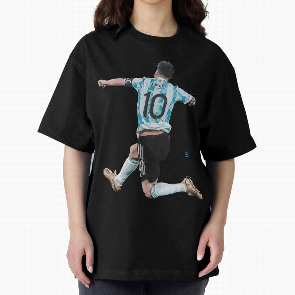 Messi 10 The Goat Oversized T-Shirt Cheer through Every Moment of the FIFA World Cup 2026 USA Canada Mexico Journey through Neymar Highlights, Portugal, Spain and Germany Pride, Retro Football Energy, Iconic Rivalries, Trophy Chase Drama and