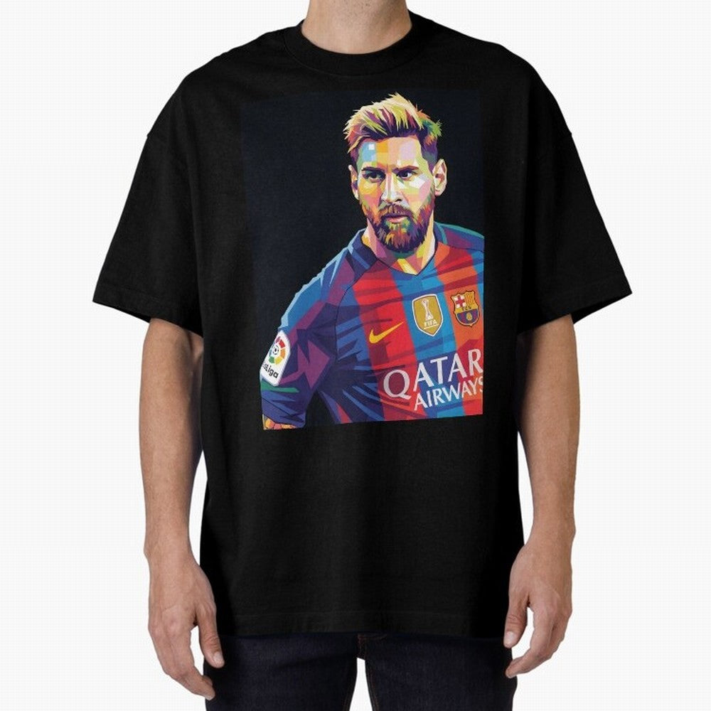 Messi Wpap Oversized T-Shirt Celebrate Supporters United by the FIFA World Cup 2026 Journey through Messi, CR7 and Mbappe Highlights, Portugal Pride, Stadium Memories, Football Loyalty, International Chants and Championship Tradition; Perfect for