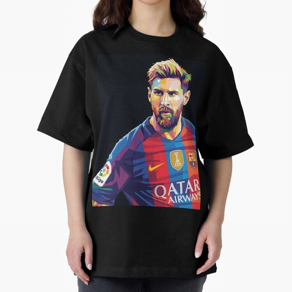 Messi Wpap Oversized T-Shirt Celebrate Supporters United by the FIFA World Cup 2026 Journey through Messi, CR7 and Mbappe Highlights, Portugal Pride, Stadium Memories, Football Loyalty, International Chants and Championship Tradition; Perfect for