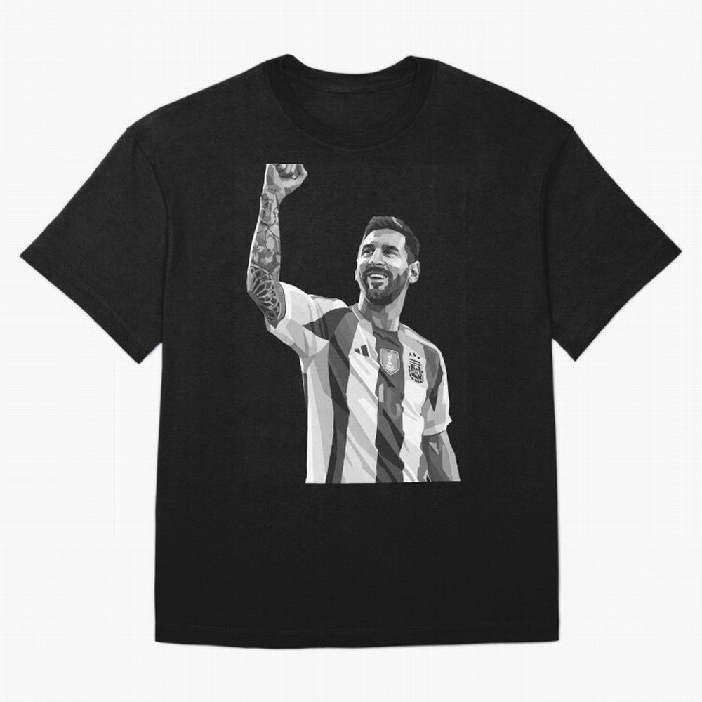 Messi grayscale Oversized T-Shirt Step into Global Football Passion for FIFA World Cup 2026, Driven by Messi, Neymar and Mbappe, Brazil, Portugal and Argentina, Stadium Chants, National Pride, Trophy Dreams and Unforgettable Football Memories;