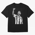 Messi grayscale Oversized T-Shirt Step into Global Football Passion for FIFA World Cup 2026, Driven by Messi, Neymar and Mbappe, Brazil, Portugal and Argentina, Stadium Chants, National Pride, Trophy Dreams and Unforgettable Football Memories;