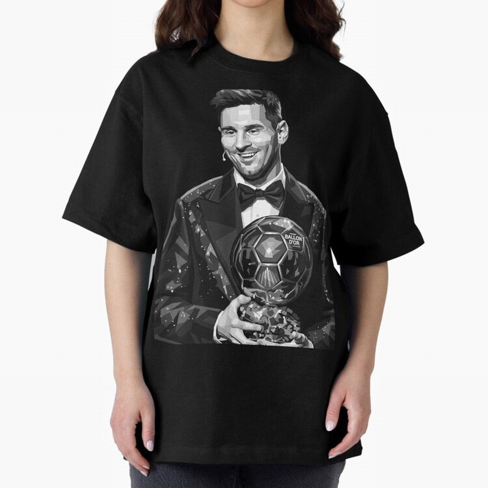 Messi grayscale Oversized T-Shirt Celebrate the Magic of Global Football Passion for FIFA World Cup 2026 Group Stage, Centered on Neymar, Netherlands, Game Day Rituals, Football Legends, Country Pride and the Road to the Final; Ideal for Passionate