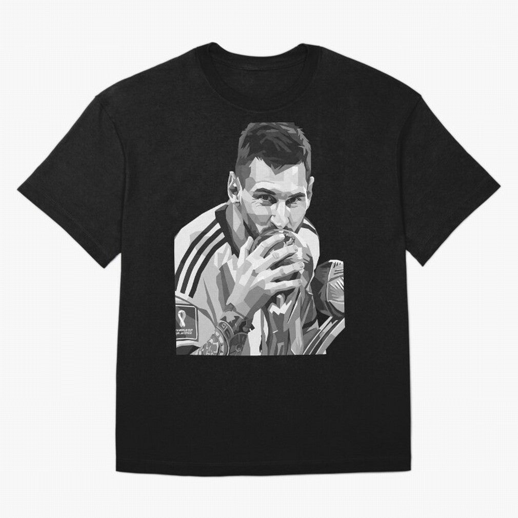 Messi grayscale Oversized T-Shirt Treasure the FIFA World Cup 2026 Journey through Messi, CR7 and Mbappe Highlights, Brazil Pride, Sports Nostalgia, International Competition, Famous Players and Unforgettable Victories; Created for Match Day