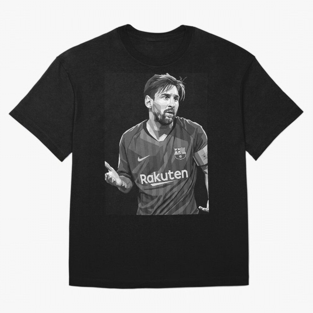 Messi grayscale Oversized T-Shirt Capture the FIFA World Cup 2026 Group Stage Journey through Mbappe and Neymar Highlights, France and Portugal Pride, Vintage Soccer Flavor, Modern Football Stars, National Flags and Final Night Emotion; Ideal for
