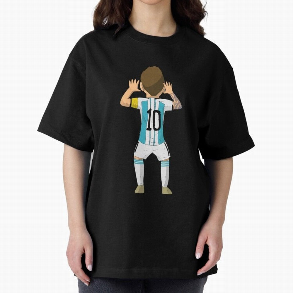 Cartoon Illustration Messi vs Netherlands World Cup Qatar 2022 Classic T-Shirt Follow the Final Road of Global Football Passion for FIFA World Cup 2026 USA Canada Mexico, Inspired by Mbappe, Portugal, Stadium Chants, National Pride, Trophy Dreams