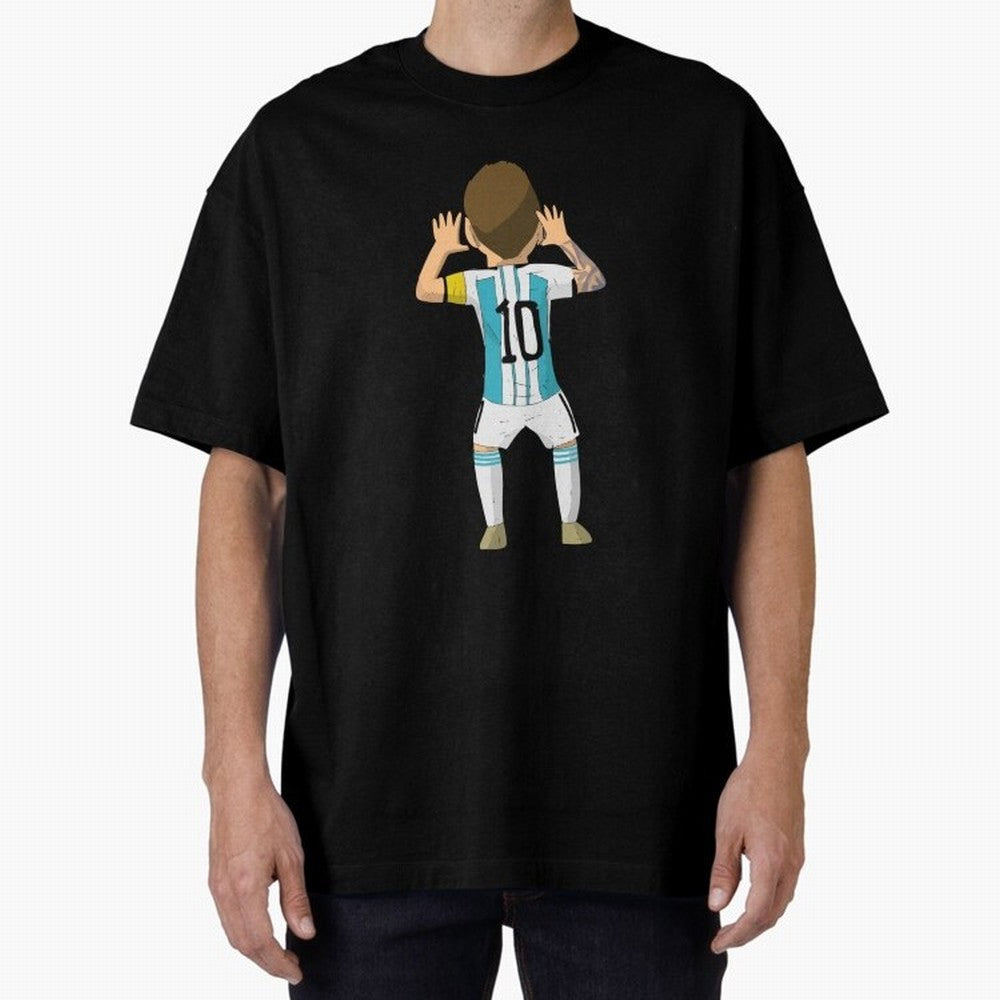 Cartoon Illustration Messi vs Netherlands World Cup Qatar 2022 Classic T-Shirt Follow the Final Road of Global Football Passion for FIFA World Cup 2026 USA Canada Mexico, Inspired by Mbappe, Portugal, Stadium Chants, National Pride, Trophy Dreams