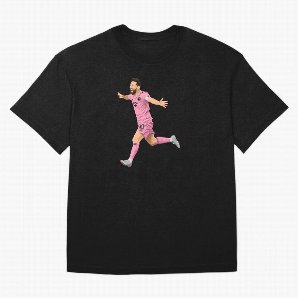 Lionel Messi celebration Oversized T-Shirt Relive Legendary Nights from FIFA World Cup 2026 for Fans of Cristiano Ronaldo and Brazil, Portugal and Argentina, Bringing Sports Nostalgia, International Competition, Famous Players and Unforgettable