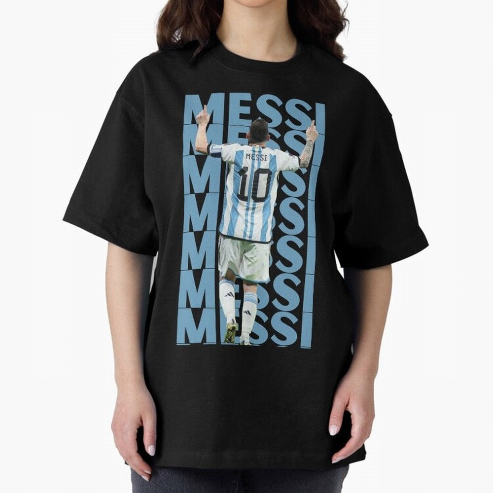 Lionel Messi | 10 | Argentina | Barcelona | Goat Oversized T-Shirt Make Memories around Match Day Hype around FIFA World Cup 2026 Group Stage, Neymar, Haaland and Cristiano Ronaldo, England, France and Netherlands, Supporter Pride, Iconic