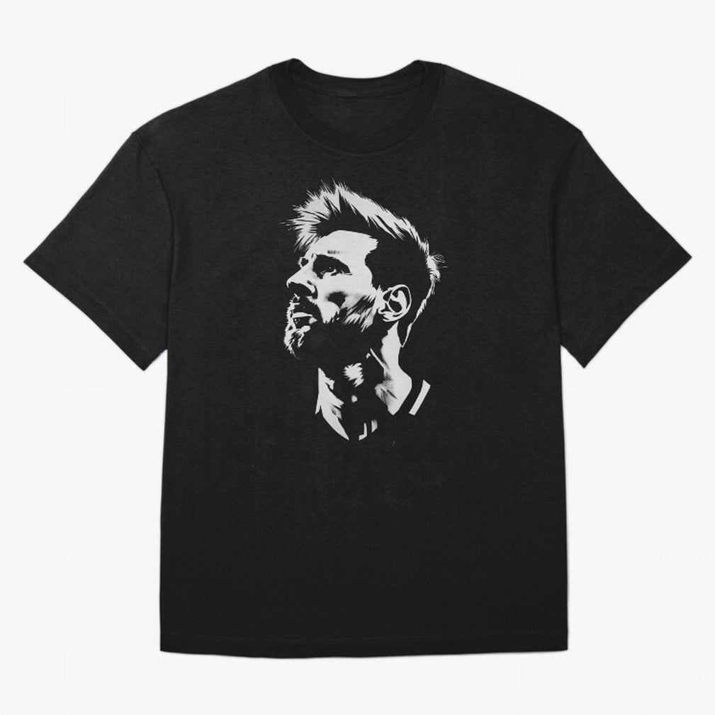 Messi Stencil Graphic poster design Classic T-Shirt Support the Legends of Match Day Hype around FIFA World Cup 2026 Group Stage, Mbappe and Neymar, Spain and Netherlands, Sports Nostalgia, International Competition, Famous Players and
