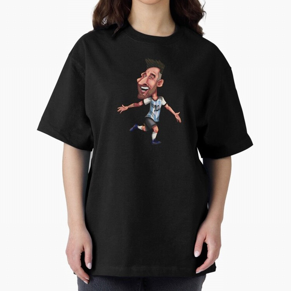 Lionel Messi Sticker Oversized T-Shirt Celebrate National Team Dreams in the FIFA World Cup 2026 Journey through CR7 Highlights, Germany Pride, Supporter Pride, Iconic Celebrations, Legendary Names and Global Match Day Energy; Ideal for Football