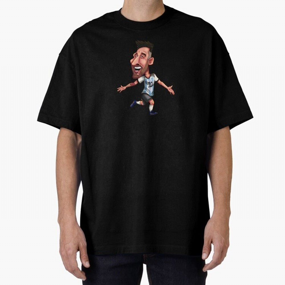 Lionel Messi Sticker Oversized T-Shirt Celebrate National Team Dreams in the FIFA World Cup 2026 Journey through CR7 Highlights, Germany Pride, Supporter Pride, Iconic Celebrations, Legendary Names and Global Match Day Energy; Ideal for Football