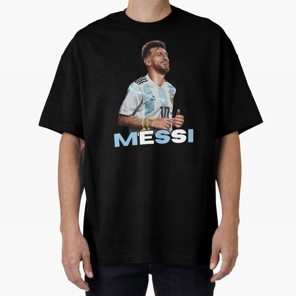 Lionel Messi Oversized T-Shirt Celebrate the Magic of FIFA World Cup 2026 Spirit, Filled with France and Portugal, Cristiano Ronaldo, Haaland and CR7, Goal Celebration Energy, Supporter Heritage, Football Icons and Worldwide Tournament Joy; Made