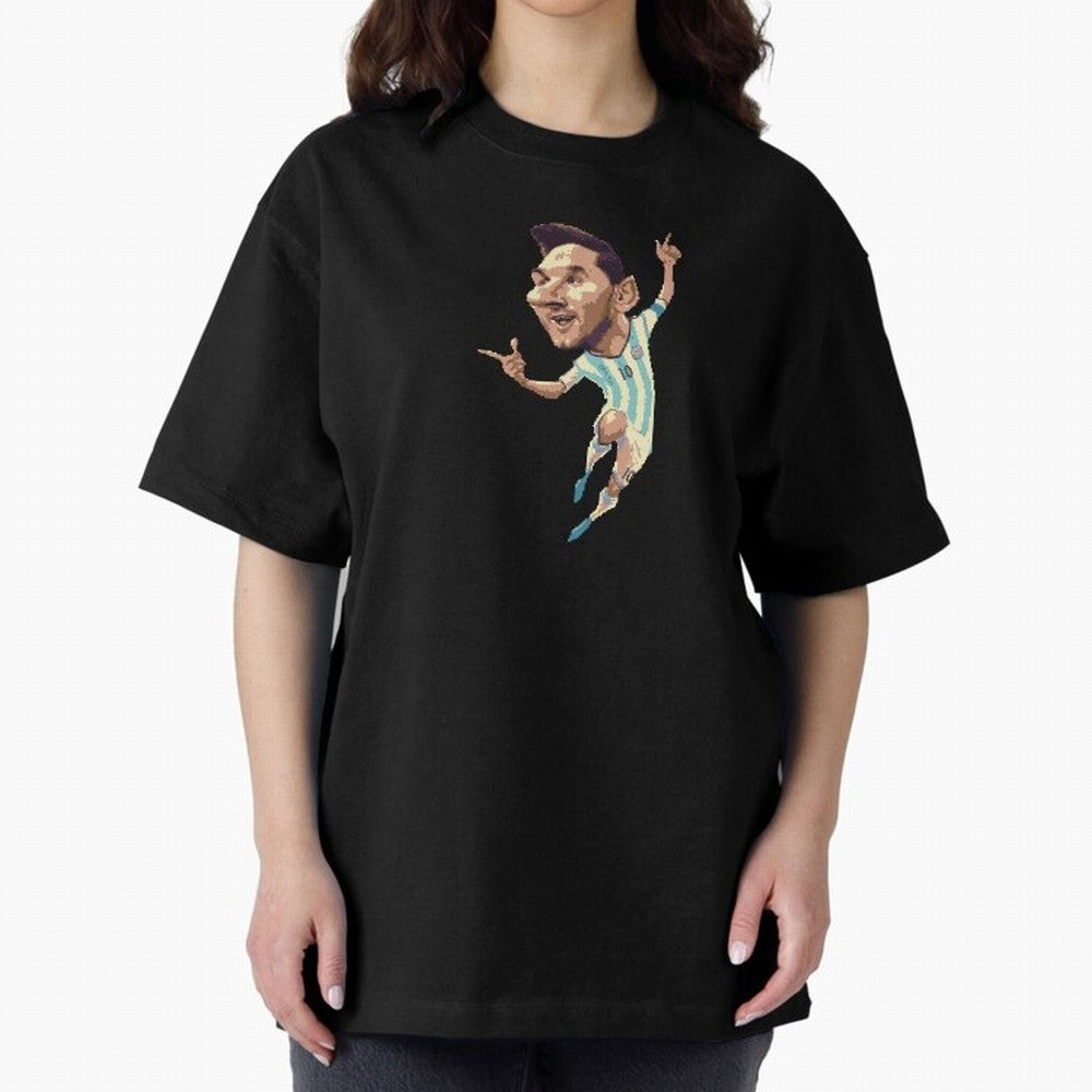 Lionel Messi Oversized T-Shirt Support FIFA World Cup 2026 Group Stage Filled with CR7, France and Portugal Energy, Football Festival Excitement, Trophy Ambitions, Country Rivalries and Star Player Buzz; Created for Match Day Parties, Soccer Gifts,