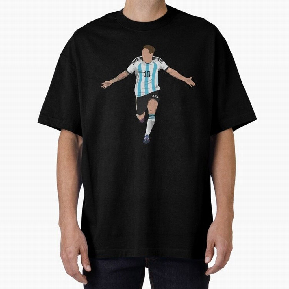 Messi Goal World Cup 2022 Oversized T-Shirt Bring Trophy Dreams to Global Football Passion for FIFA World Cup 2026 USA Canada Mexico, Inspired by Neymar, Haaland and Cristiano Ronaldo, England and Germany, Goal Celebration Energy, Supporter