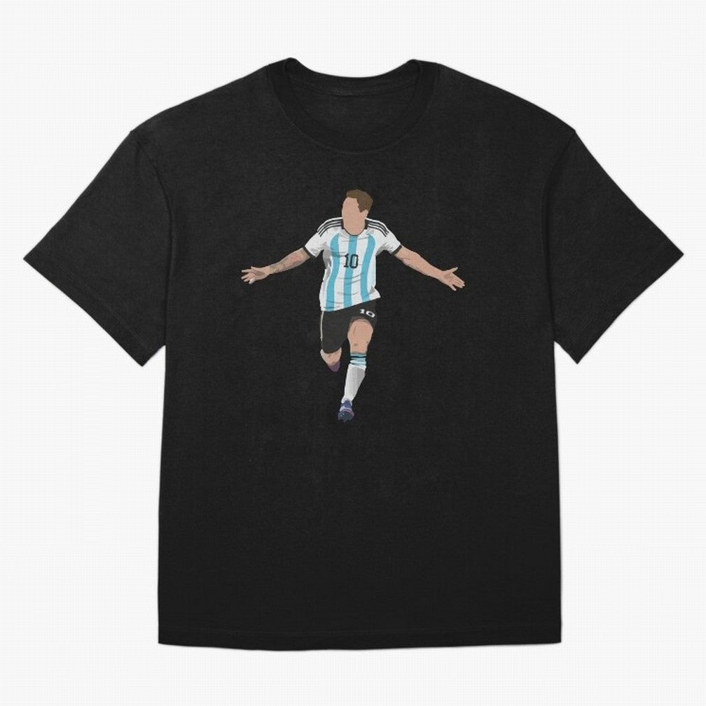 Messi Goal World Cup 2022 Oversized T-Shirt Bring Trophy Dreams to Global Football Passion for FIFA World Cup 2026 USA Canada Mexico, Inspired by Neymar, Haaland and Cristiano Ronaldo, England and Germany, Goal Celebration Energy, Supporter
