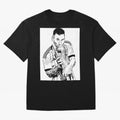 Lionel Messi white and black art Oversized T-Shirt Show Fan Pride Across FIFA World Cup 2026 for Fans of Haaland and Mbappe and England and Germany, Bringing Worldwide Fan Energy, Dramatic Goals, Stadium Lights and Championship Celebrations;
