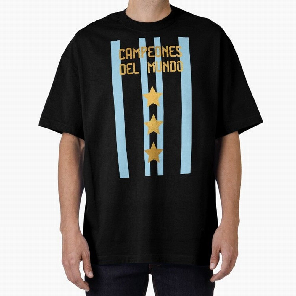 Argentina Jersey 3 Stars World Champions Classic T-Shirt Get Ready for FIFA World Cup 2026 Highlighting Messi, Brazil Energy, Stadium Memories, Football Loyalty, International Chants and Championship Tradition; Created for Match Day Parties, Soccer