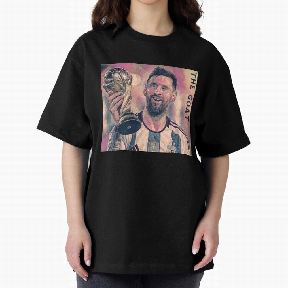 Messi T-Shirt Oversized T-Shirt Show Match Day Excitement for FIFA World Cup 2026 Group Stage for Fans of Messi, Neymar and Mbappe and Brazil, Portugal and Argentina, Bringing Football History, Final Match Energy, Crowd Noise and Once in a Lifetime