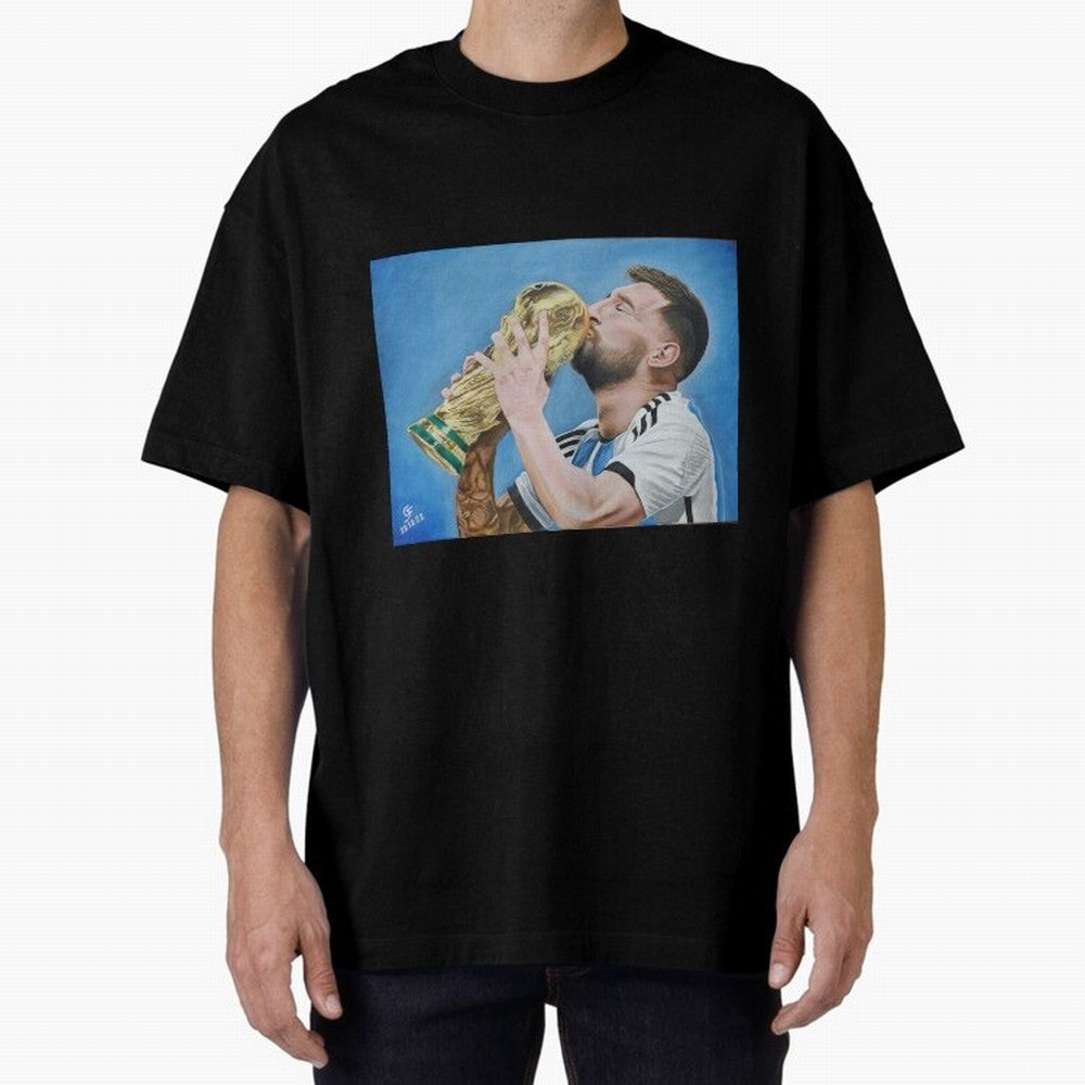 Lionel Messi Oversized T-Shirt Celebrate FIFA World Cup 2026 USA Canada Mexico Driven by Haaland, Germany Energy, Worldwide Fan Energy, Dramatic Goals, Stadium Lights and Championship Celebrations; Great for Supporters Who Love Legendary Players,