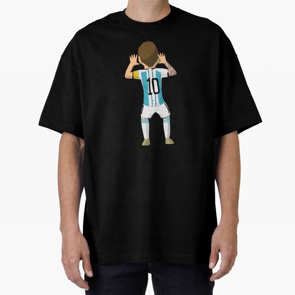 Cartoon Illustration Messi vs Netherlands World Cup Qatar 2022 Oversized T-Shirt Celebrate the Biggest Stage of the FIFA World Cup 2026 Group Stage Journey through Neymar, Haaland and Cristiano Ronaldo Highlights, England Pride, Match Day