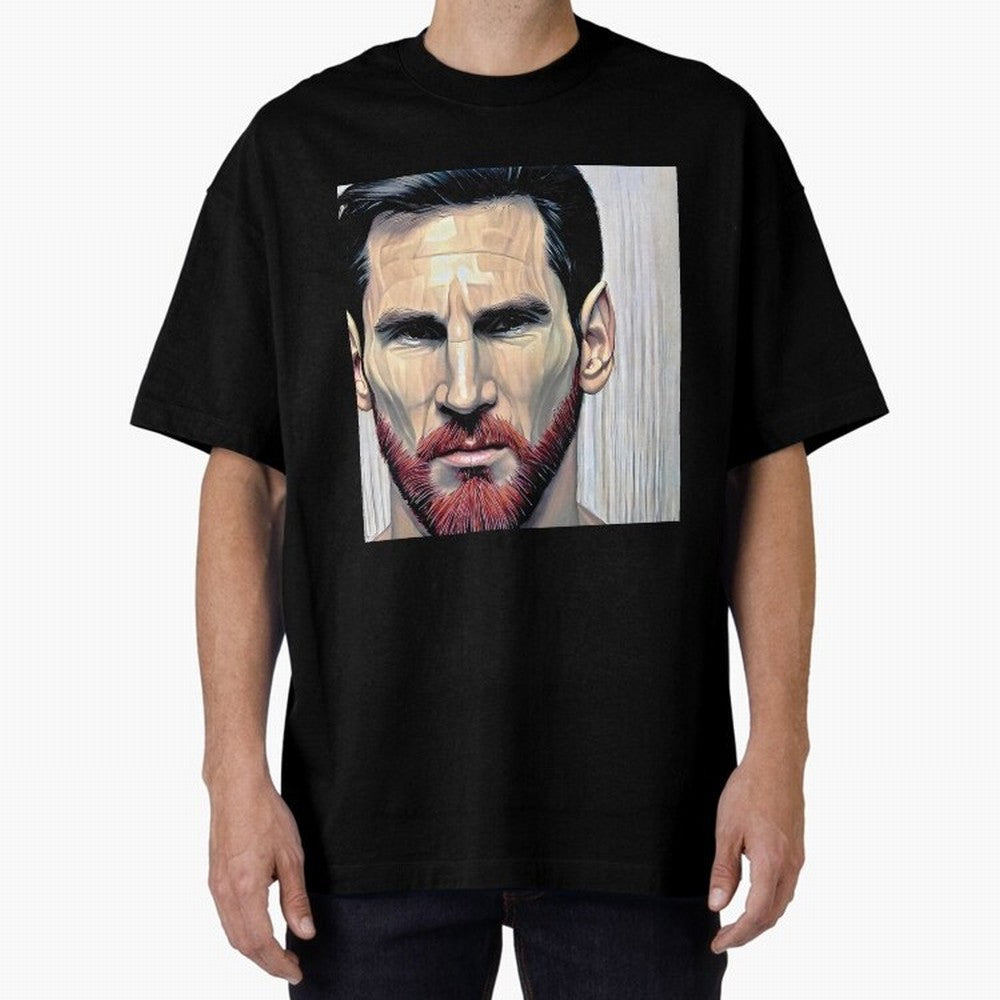 Cartoon-like Messi Oversized T-Shirt Carry the FIFA World Cup 2026 Journey through Messi, CR7 and Mbappe Highlights, Netherlands Pride, Champion Mindset, Group Stage Buzz, Knockout Tension and Passionate Fan Culture; Great for Watch Parties, Sports