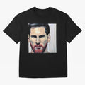 Cartoon-like Messi Oversized T-Shirt Carry the FIFA World Cup 2026 Journey through Messi, CR7 and Mbappe Highlights, Netherlands Pride, Champion Mindset, Group Stage Buzz, Knockout Tension and Passionate Fan Culture; Great for Watch Parties, Sports