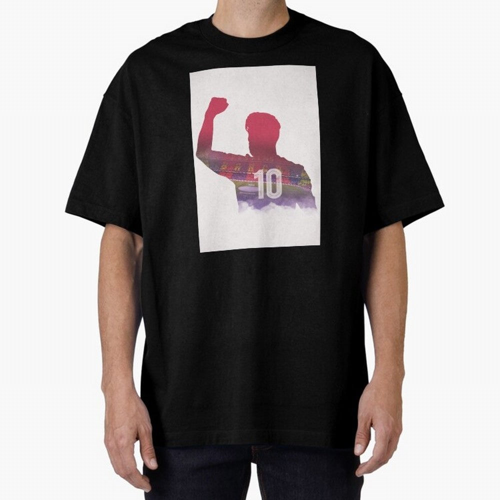 Lionel Messi Artwork Oversized T-Shirt Bring Bold Fan Energy to Global Football Passion for FIFA World Cup 2026 USA Canada Mexico, with CR7 and Messi, England and Germany, Vintage Soccer Flavor, Modern Football Stars, National Flags and Final Night