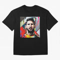 Billboard with Messi Boxy T-Shirt Celebrate the Magic of Global Football Passion for FIFA World Cup 2026, Filled with Messi, CR7 and Mbappe, France and Portugal, Retro Football Energy, Iconic Rivalries, Trophy Chase Drama and Stadium Atmosphere;
