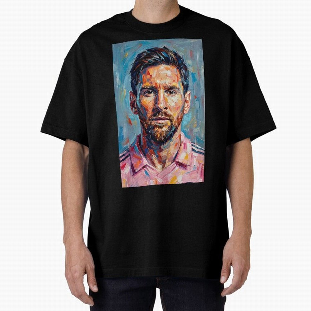 Portrait Painting of Lionel Messi Classic T-Shirt Make the Season About FIFA World Cup 2026 Group Stage Connected to Haaland, Argentina, France and Brazil Energy, Championship Spirit, Famous Goals, Roaring Crowds and International Football Unity;
