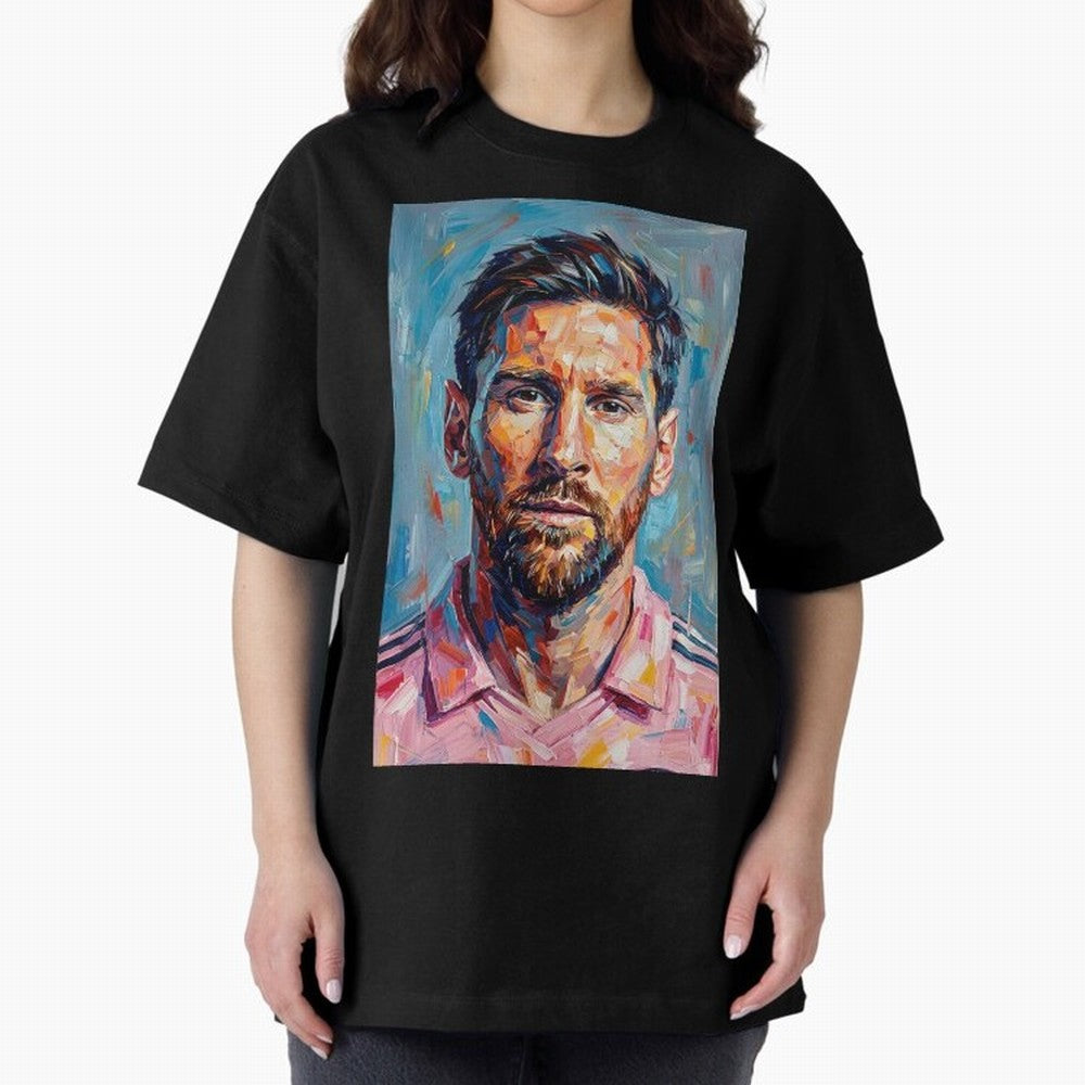 Portrait Painting of Lionel Messi Classic T-Shirt Make the Season About FIFA World Cup 2026 Group Stage Connected to Haaland, Argentina, France and Brazil Energy, Championship Spirit, Famous Goals, Roaring Crowds and International Football Unity;