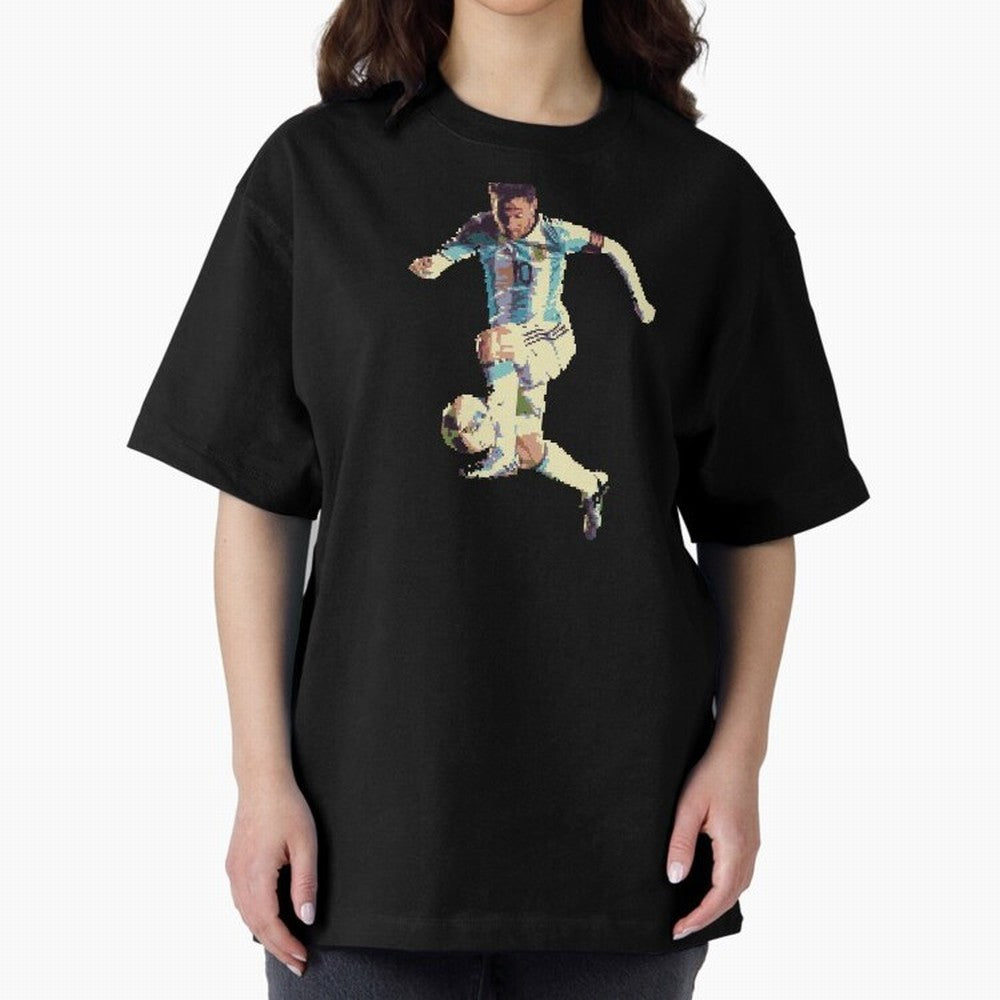 Lionel Messi Oversized T-Shirt Enjoy the Biggest Football Party of FIFA World Cup 2026 USA Canada Mexico for Fans of Messi and Argentina and Brazil, Bringing Sports Nostalgia, International Competition, Famous Players and Unforgettable Victories;
