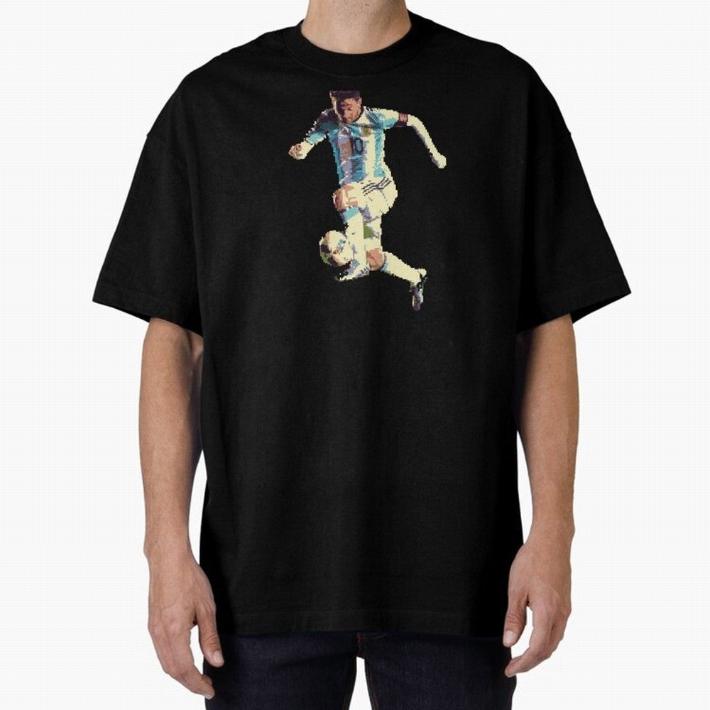 Lionel Messi Oversized T-Shirt Enjoy the Biggest Football Party of FIFA World Cup 2026 USA Canada Mexico for Fans of Messi and Argentina and Brazil, Bringing Sports Nostalgia, International Competition, Famous Players and Unforgettable Victories;
