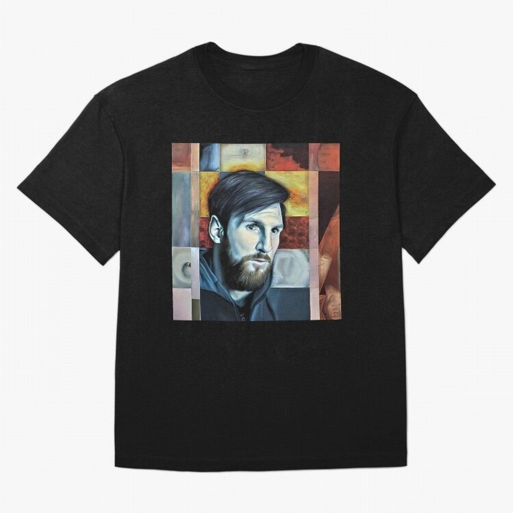 Messi on digital board Oversized T-Shirt Represent Fans Who Live for the FIFA World Cup 2026 Group Stage Journey through Messi, Neymar and Mbappe Highlights, France Pride, Soccer Culture, Superstar Moments, National Team Dreams and Competitive
