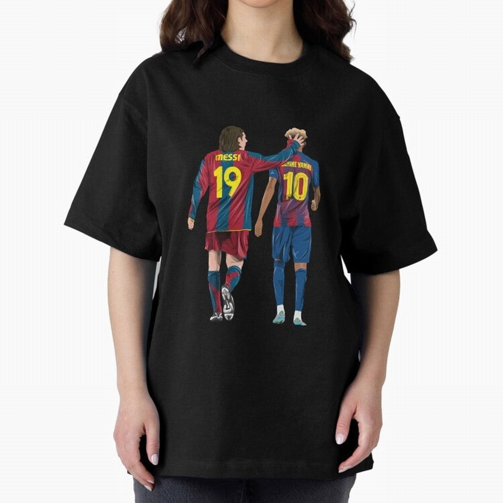 Lionel Messi and Friend Oversized T-Shirt Follow the Final Road of the FIFA World Cup 2026 Group Stage Journey through Neymar Highlights, Brazil Pride, Soccer Culture, Superstar Moments, National Team Dreams and Competitive Fire; Ideal for